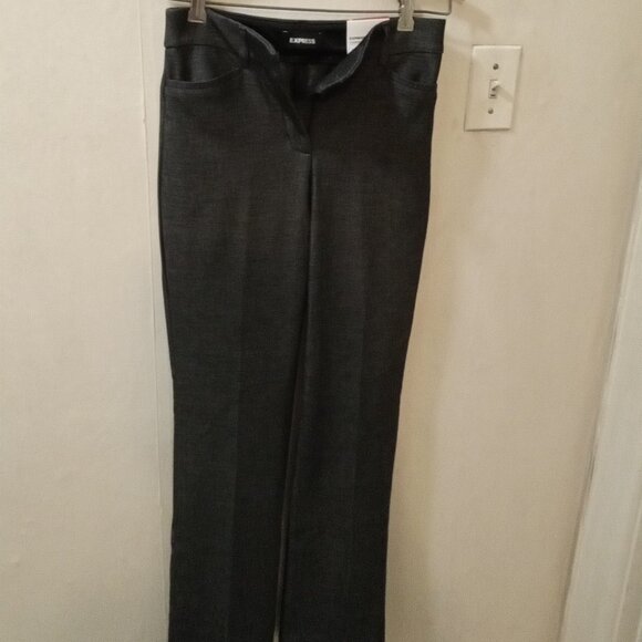 NWT Express Columnist Barely Boot Mid Rise Pants Sz 0R dark gray - Picture 1 of 5